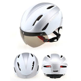 Base Camp Colorful Men and Women Road Mountain Bike Magnetic Goggles Helmets Riding Safety Helmet Head Circumference Fit for 56-62cm, Riding Safety Helmet(Silver)